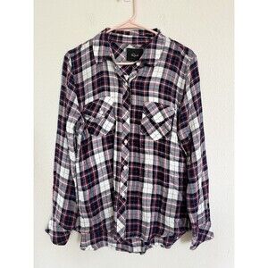 Rails Long Sleeve Hunter Blouse Shirt Flannel Top SZ S Button Down Plaid Outdoor